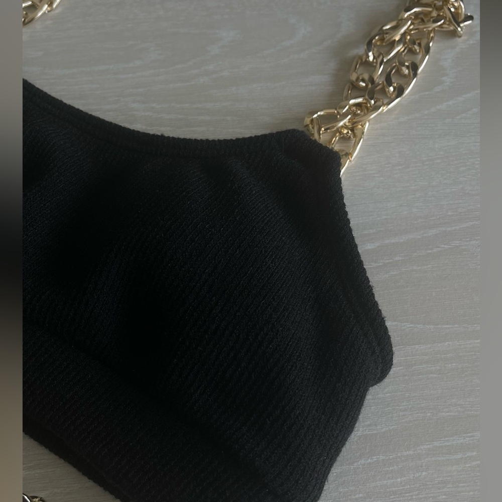 Summer Set Bikini Top Black Gold Chain Medium Swimwear swim - Picture 3 of 3